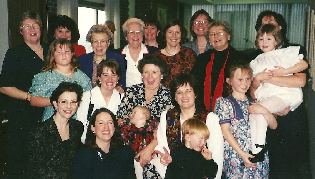 Ladies + Hunter at Margaret Gross memorial gathering in 1995.